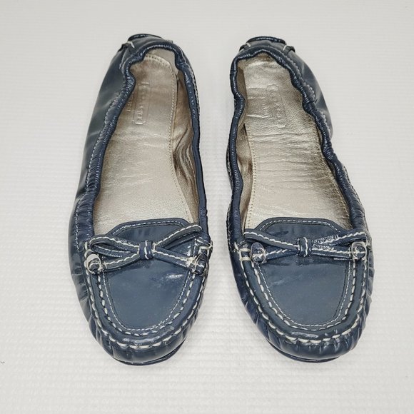 Coach Flats Blue Size 6B Slip On Has C Charm Ballet Feminine Casual Cute City - Picture 1 of 7